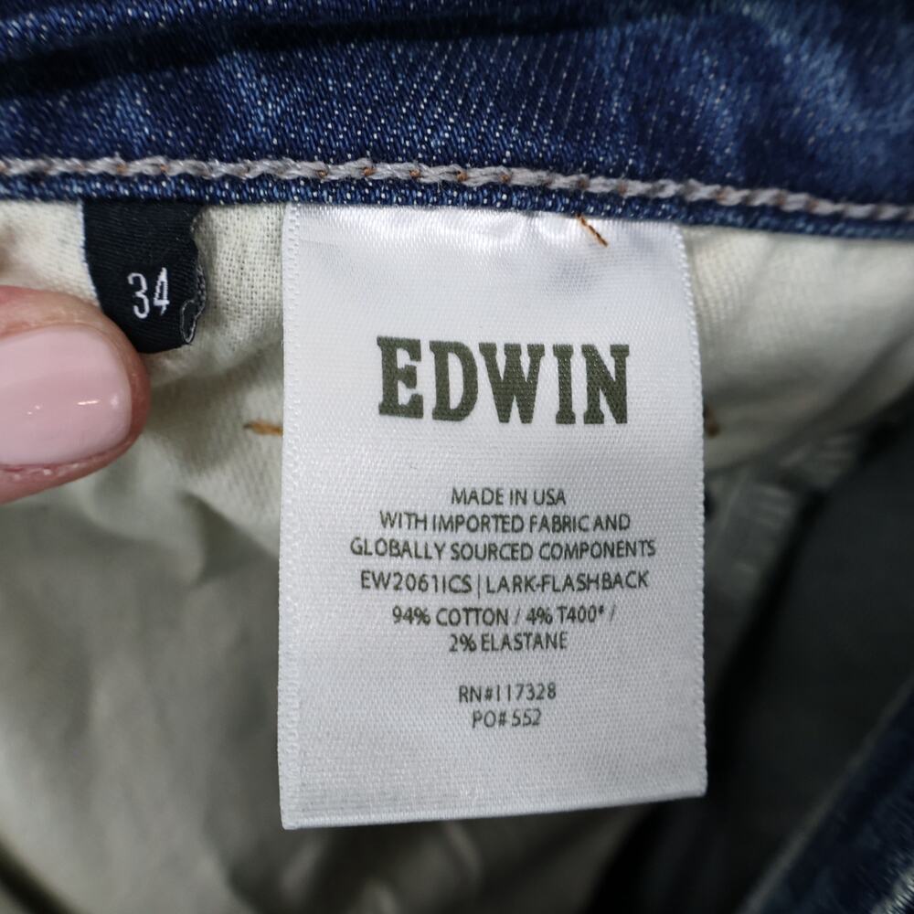 Edwin Lark Mid Rise Bootcut Denim Jean Flashback Blue Size 34 NWT EW2061ICS - Picture 6 of 6